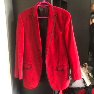 red velvet blazer
